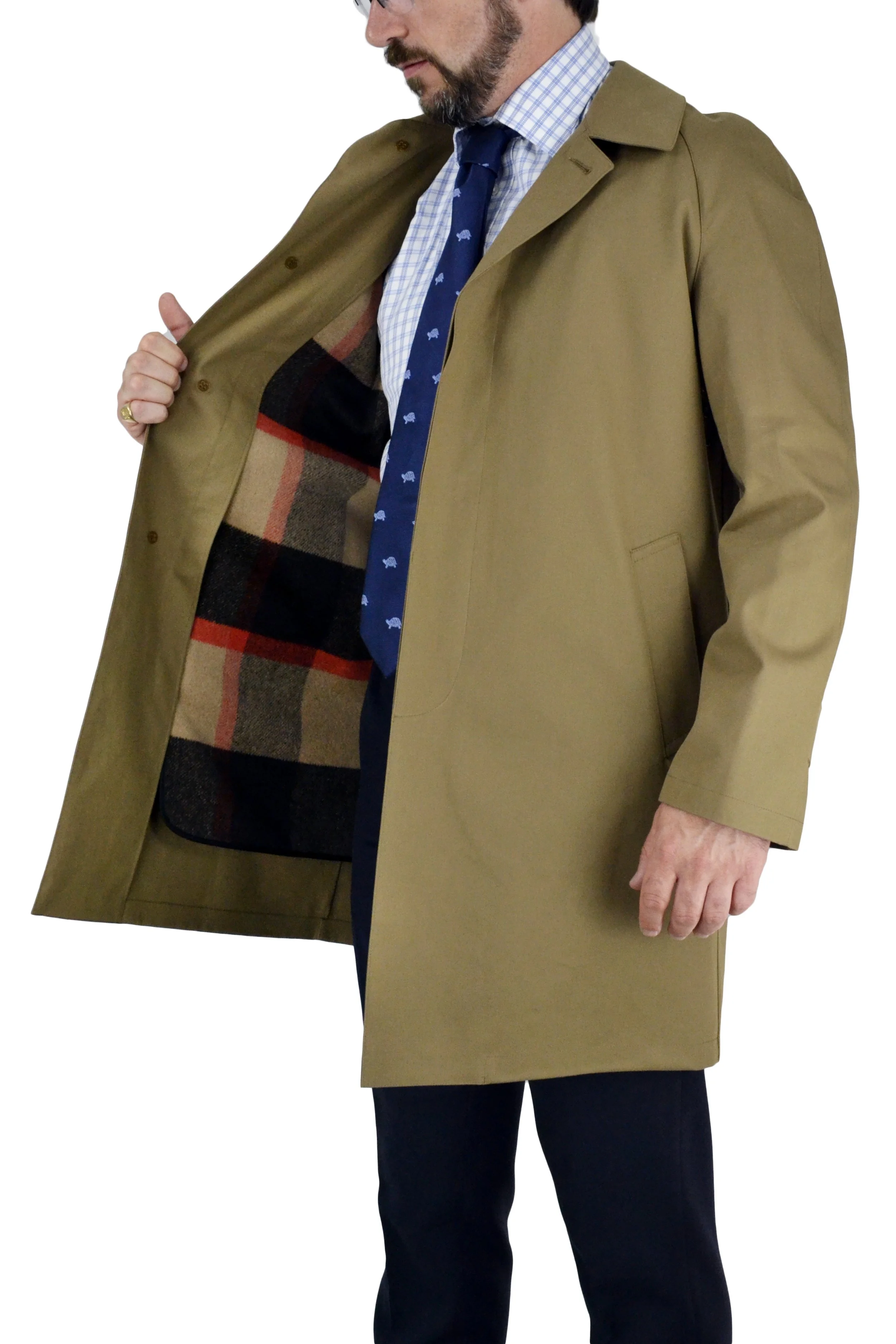 Mackintosh Coat in Tan with Zip-In Wool Lining — C.D. Rigden & Son